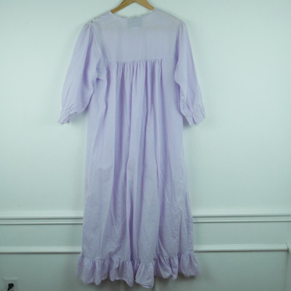 Vintage Small Nightgown Pastel Purple Grannycore Prairie Modest Cottagecore 90s - Picture 11 of 12